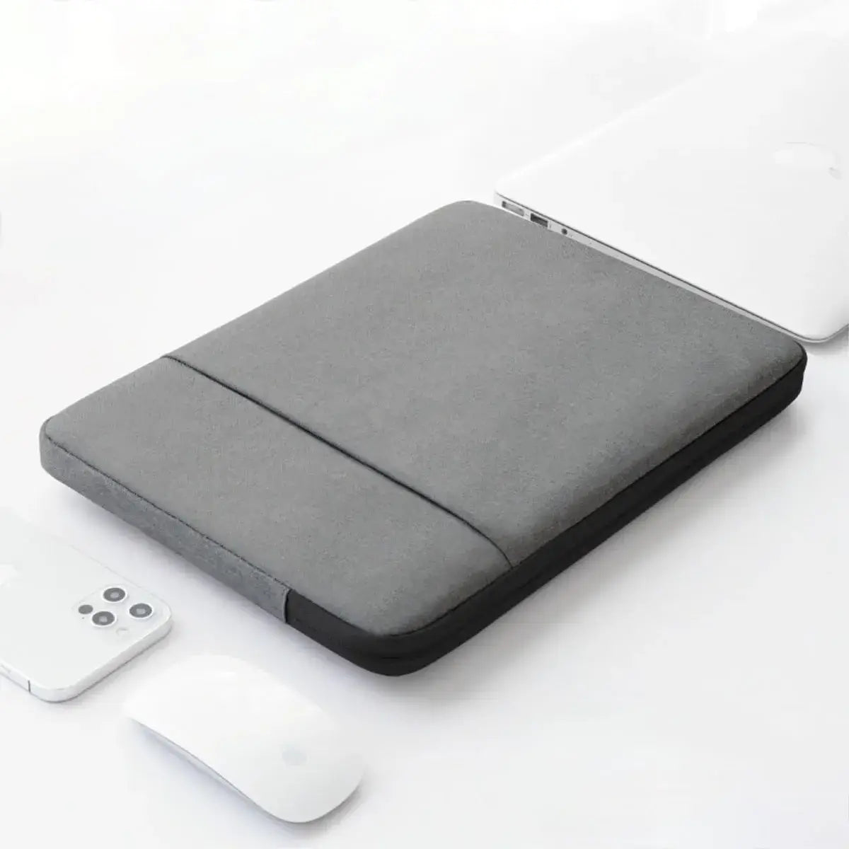 NCASE Laptophülle Case Stoff aussen ansicht dunkelgrau einzeln 